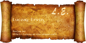 Luczay Ervin névjegykártya